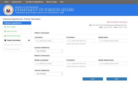 philippine alphabet in passport appointment
